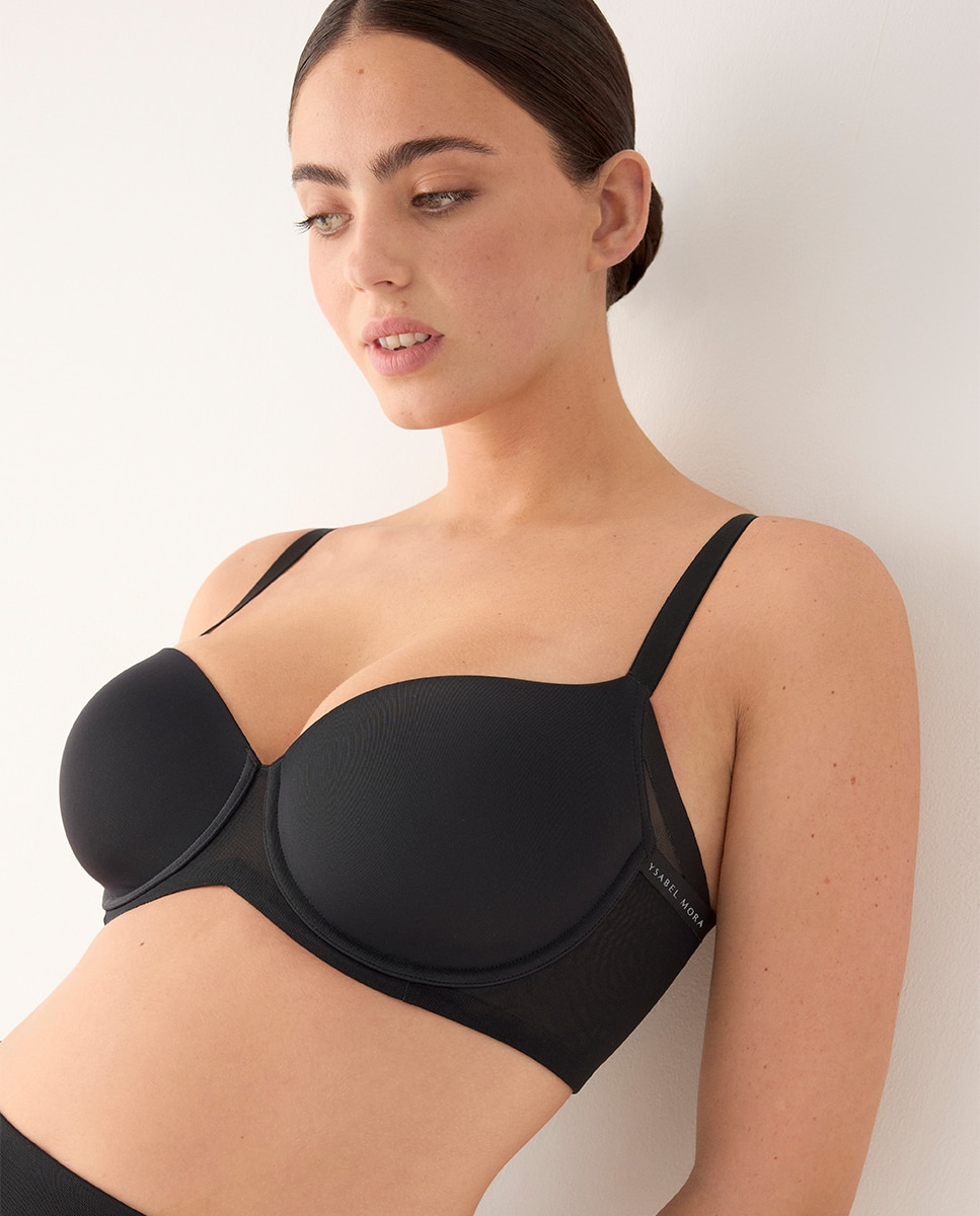 Sujetador con aro de capacidad con relleno nomarks sol copas c d e - Ysabel Mora - Negro Negro-3