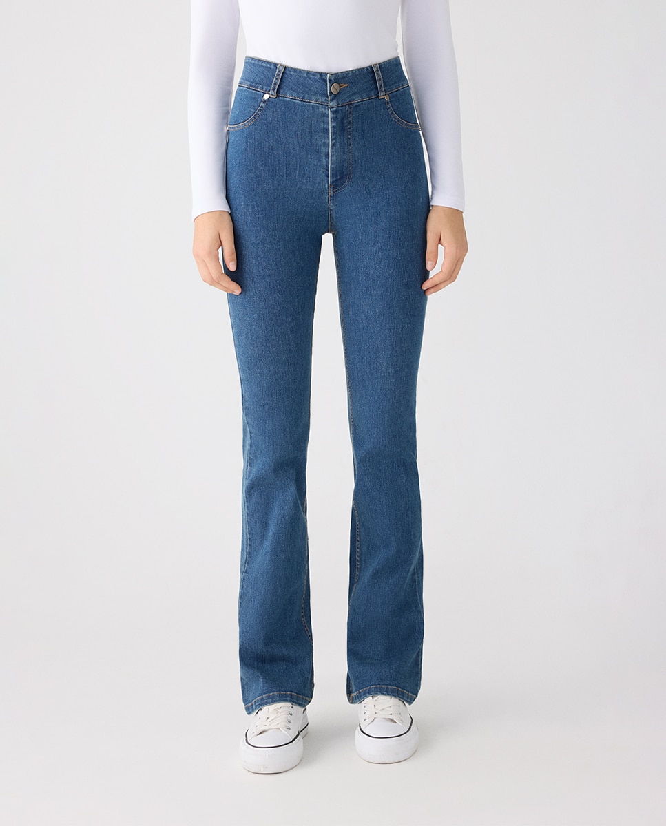 Pantalón vaquero acampanado efecto push-up - Ysabel Mora - Azul marino Azul marino-3