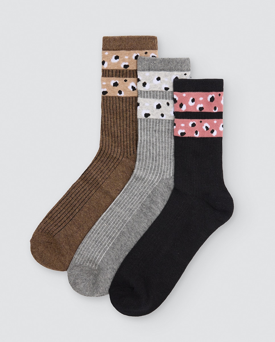 Imagen 1 de Pack de 3 calcetines mujer animal print Multicolor