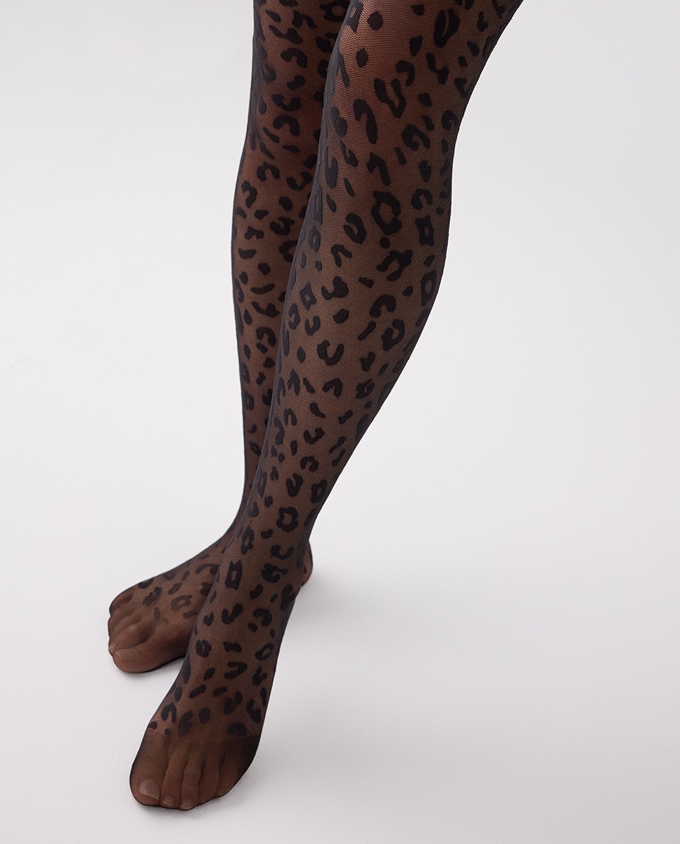 Imagen 4 de Panty 20 denier animal print - Ysabel Mora - Negro Negro