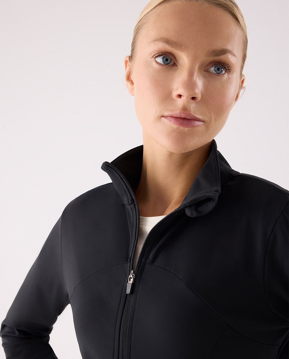 Chaqueta deportiva cuello alto tacto algodonero - Ysabel Mora - Negro Negro-3