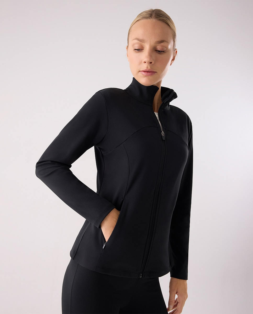 Chaqueta deportiva cuello alto tacto algodonero - Ysabel Mora - Negro Negro-4
