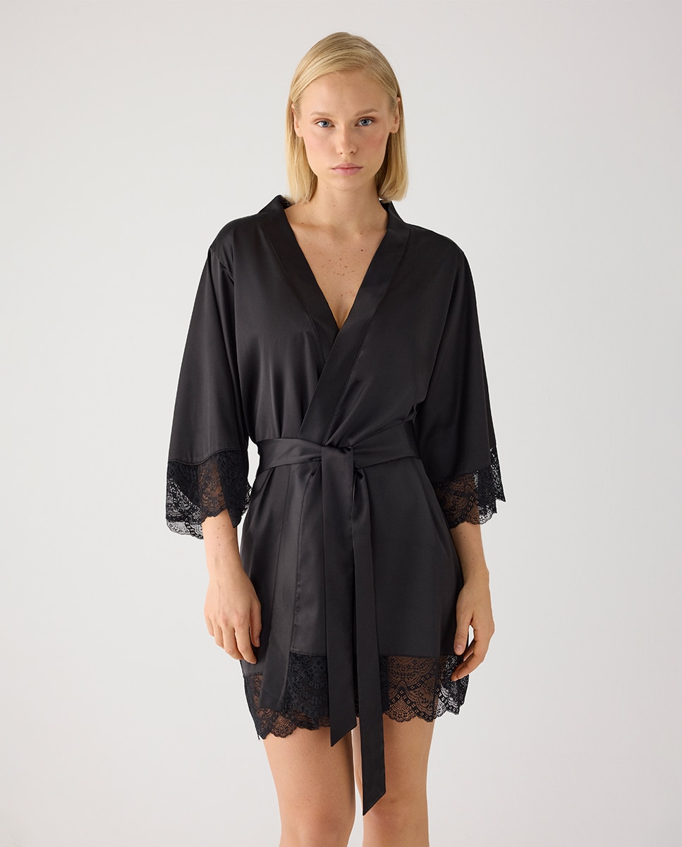Bata satén lencera | paula echevarria limited edition - Ysabel Mora - Negro Negro-1