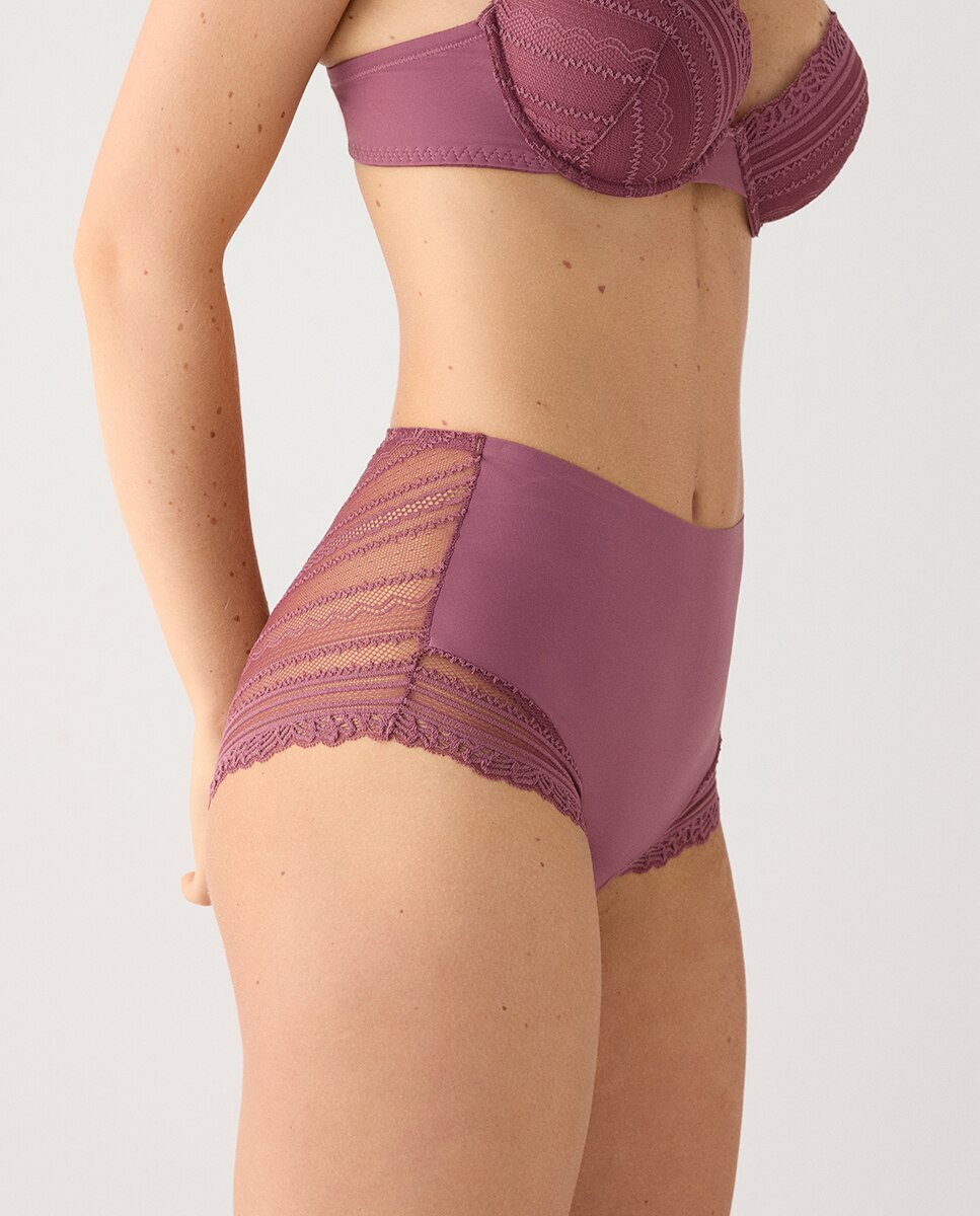 Braga alta encaje - Ysabel Mora - Blanco/Morado Blanco/Morado-3