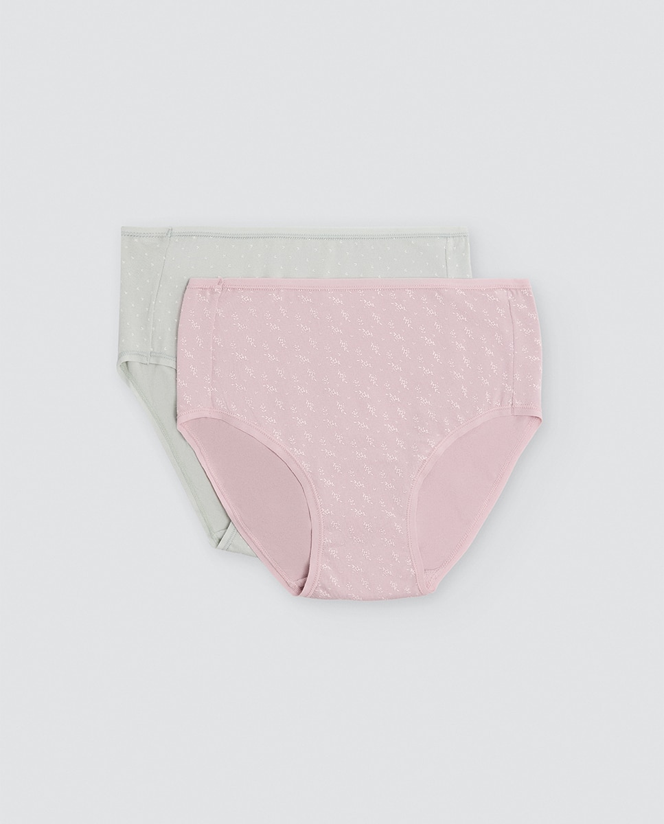 Imagen 0 de Pack de 2 bragas de algodón altas estampadas Multicolor