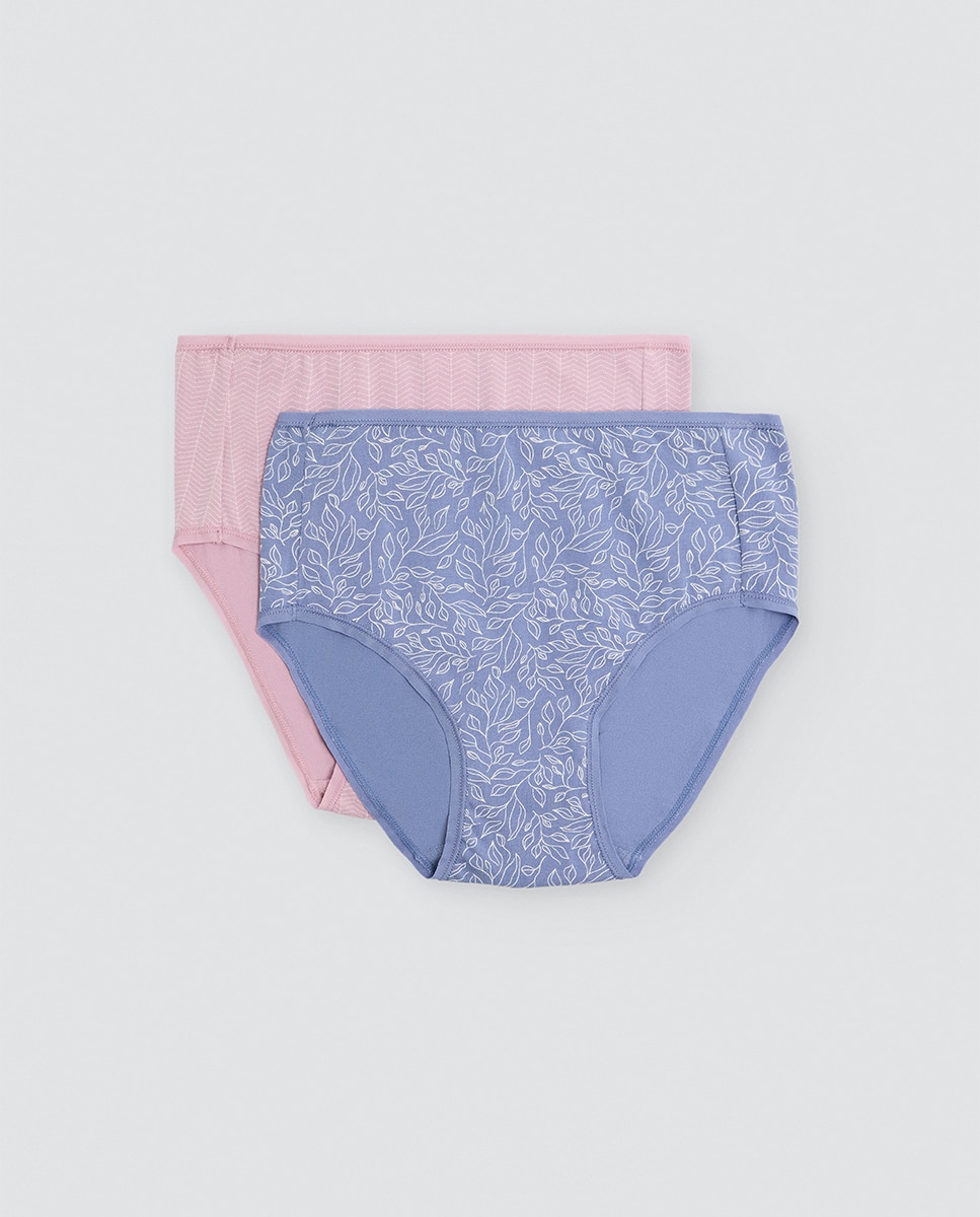 Imagen 0 de Pack de 2 bragas altas algodón estampadas Multicolor