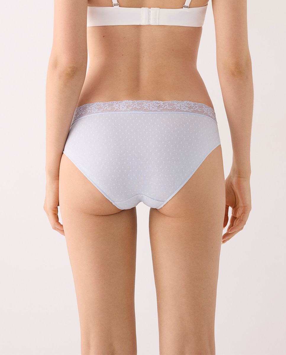 Pack de 2 bragas midi algodón estampadas con ribete de encaje - Ysabel Mora - Multicolor Multicolor-6