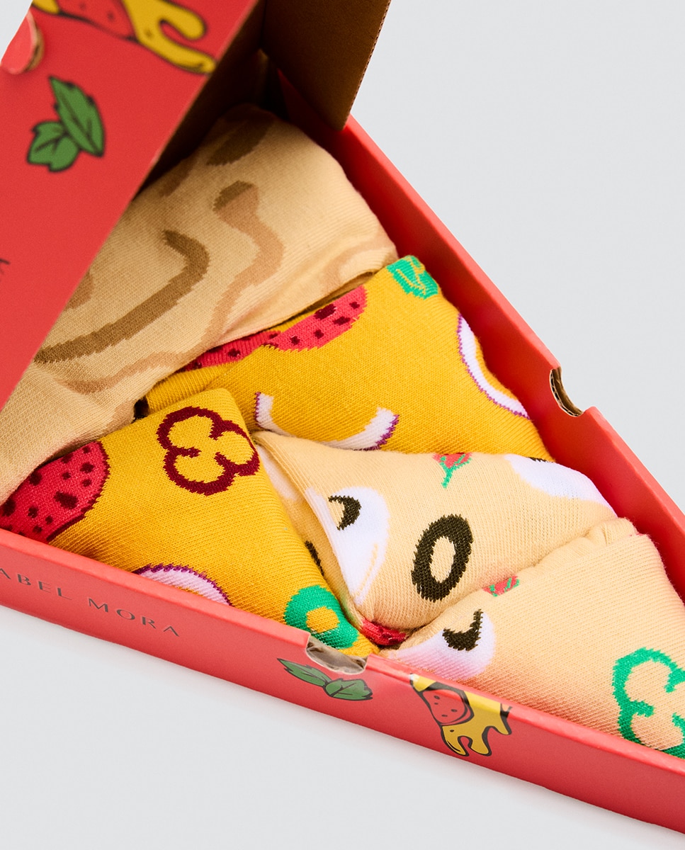 Pack regalo calcetines pizza - Ysabel Mora - Multicolor Multicolor-1