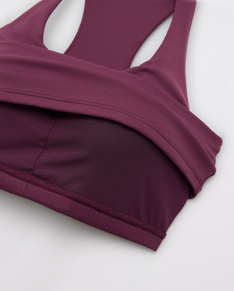 Camiseta deportiva entallada con top integrado - Ysabel Mora - Morado Morado-5