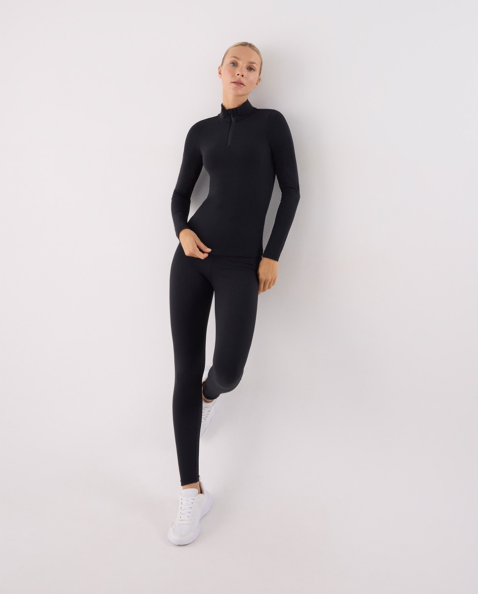 Camiseta deportiva manga larga con interior afelpado - Ysabel Mora - Negro Negro-4