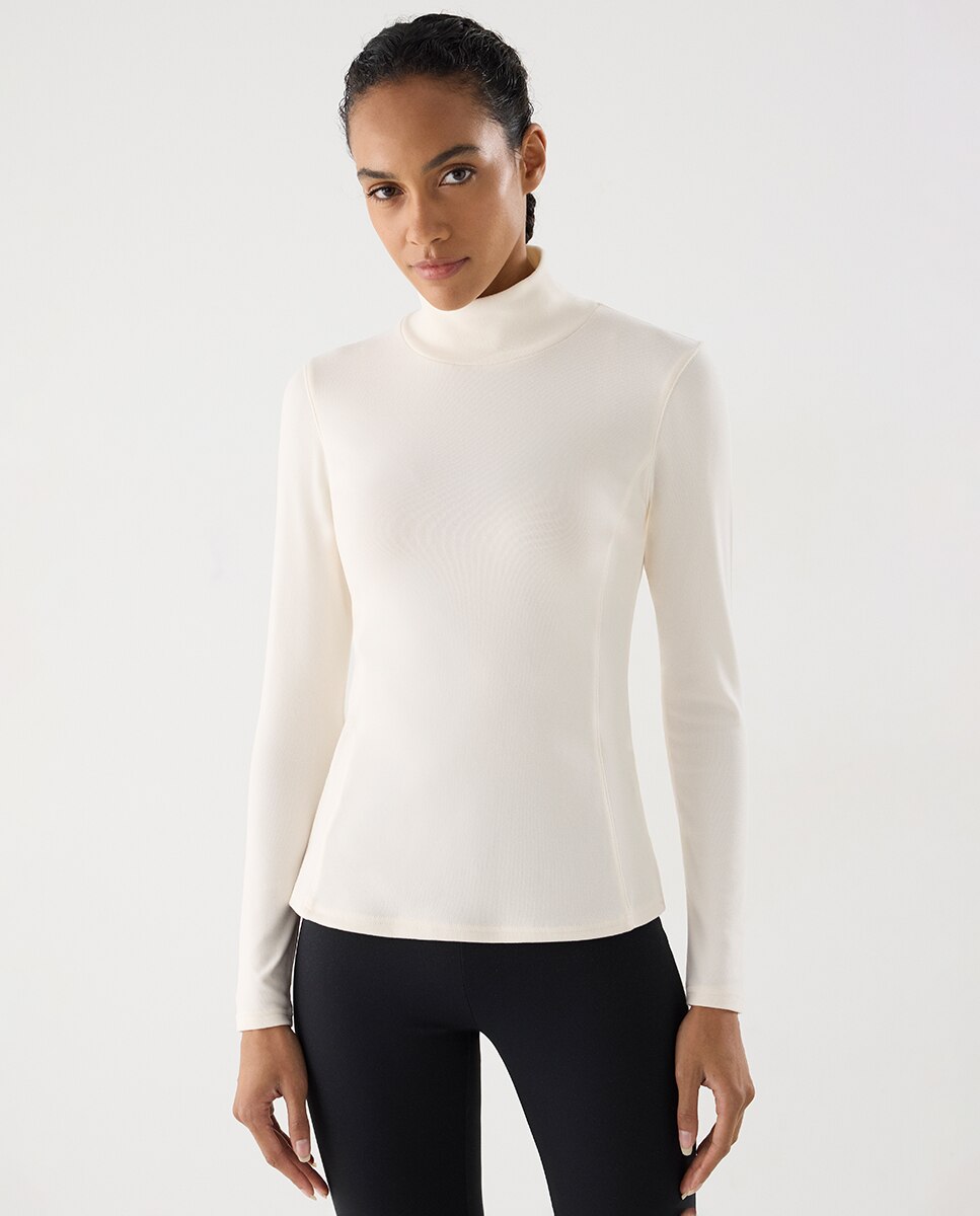 Camiseta térmica deportiva cuello perkins - Ysabel Mora - Crema Crema-1