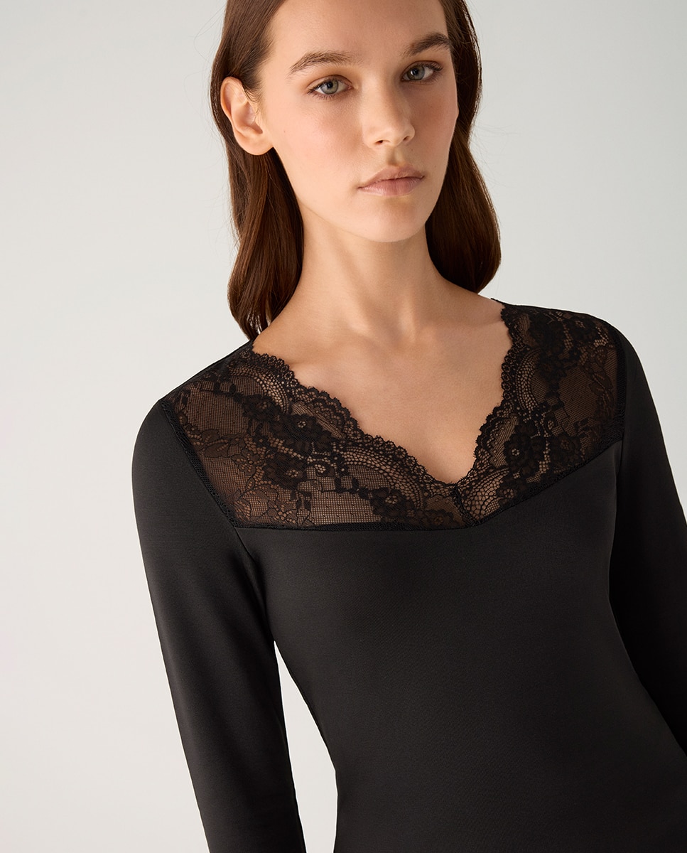 Camiseta térmica manga larga - Ysabel Mora - Negro Negro-3