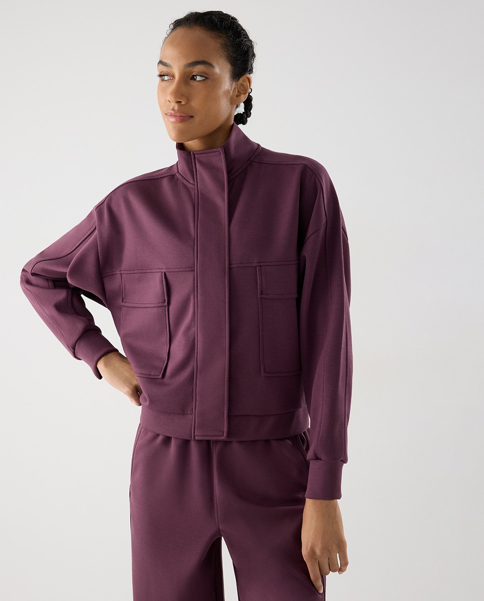 Chaqueta deportiva bomber con bolsillos - Ysabel Mora - Morado Morado-1