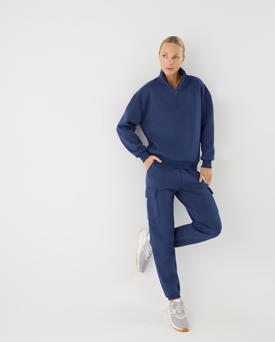 Conjunto de chándal deportivo afelpado sudadera y cargo - Ysabel Mora - Azul claro Azul claro-6