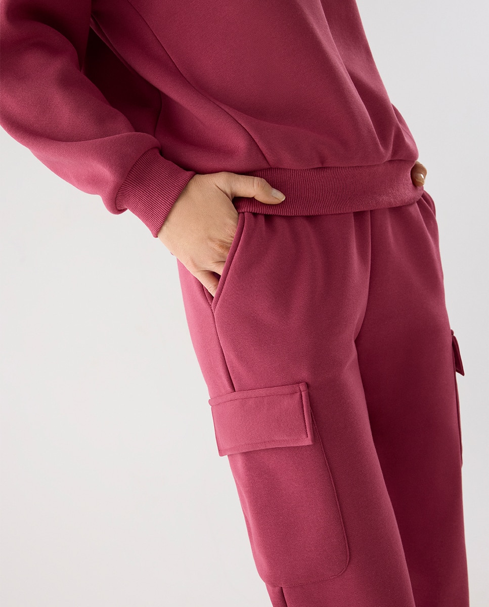 Conjunto de chándal deportivo afelpado sudadera y cargo - Ysabel Mora - Rosa Rosa-4