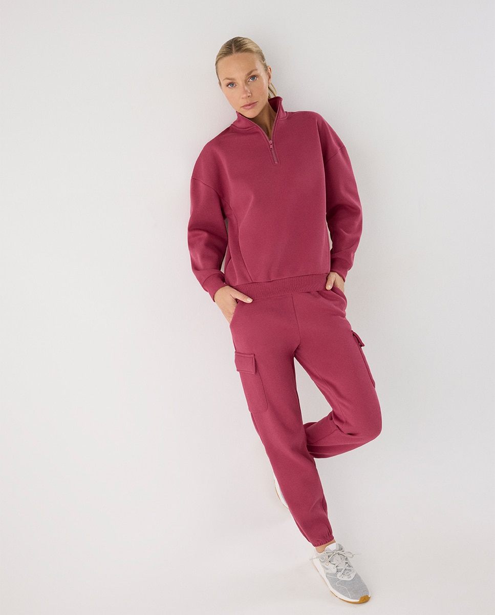 Conjunto de chándal deportivo afelpado sudadera y cargo - Ysabel Mora - Rosa Rosa-6
