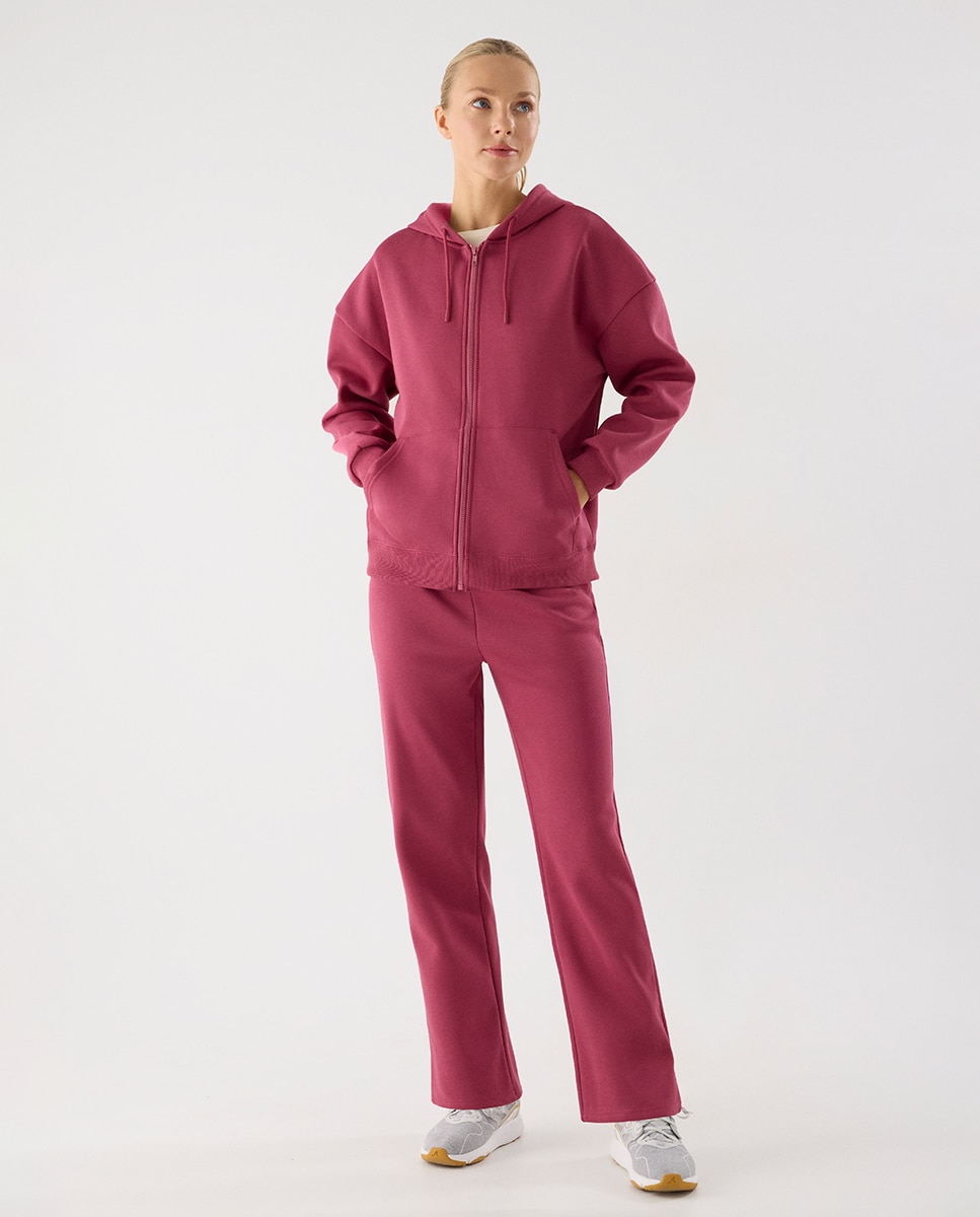 Conjunto de chándal deportivo afelpado chaqueta y pantalón recto - Ysabel Mora - Rosa Rosa-1