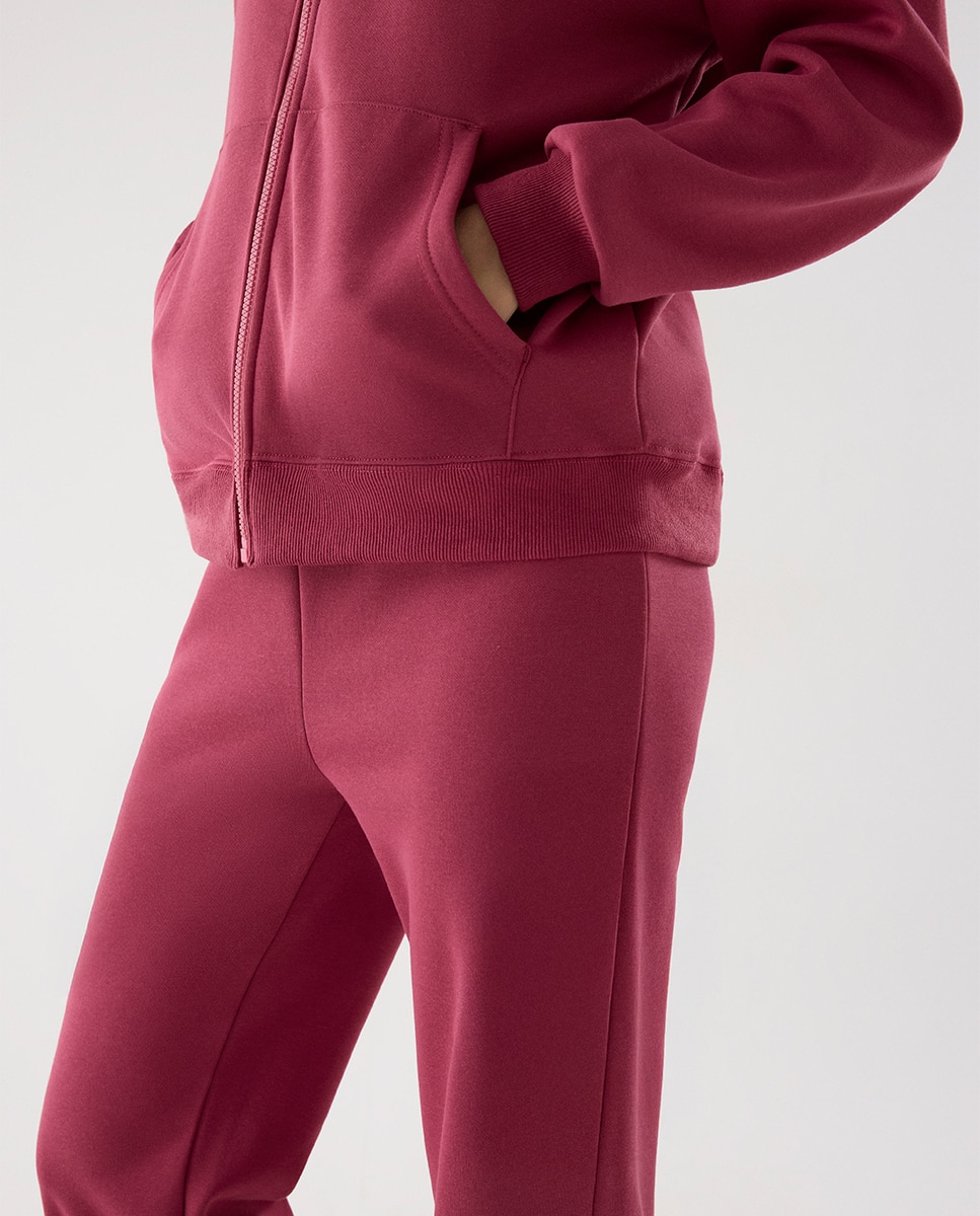 Conjunto de chándal deportivo afelpado chaqueta y pantalón recto - Ysabel Mora - Rosa Rosa-4