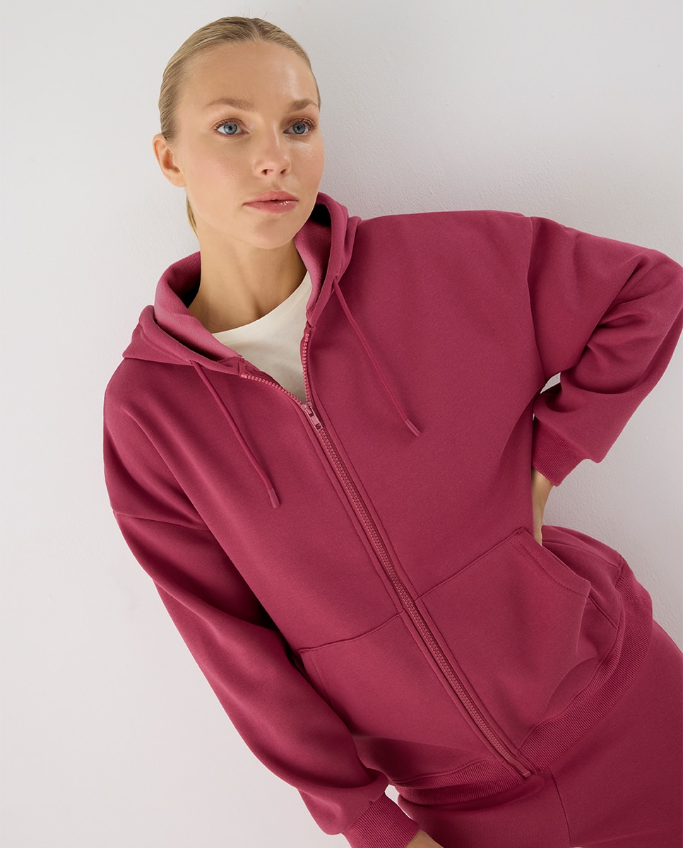 Conjunto de chándal deportivo afelpado chaqueta y pantalón recto - Ysabel Mora - Rosa Rosa-5