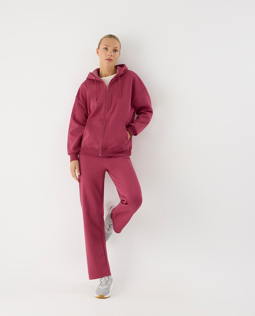 Conjunto de chándal deportivo afelpado chaqueta y pantalón recto - Ysabel Mora - Rosa Rosa-6