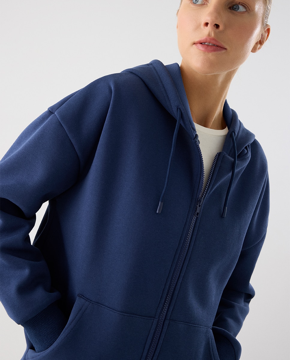 Conjunto de chándal deportivo afelpado chaqueta y pantalón recto - Ysabel Mora - Azul claro Azul claro-3