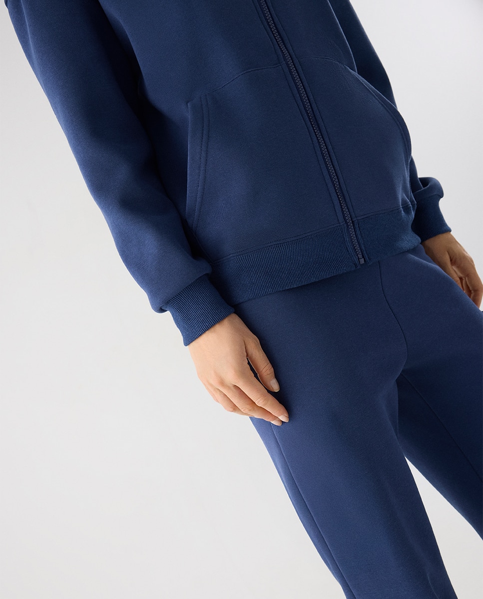 Conjunto de chándal deportivo afelpado chaqueta y pantalón recto - Ysabel Mora - Azul claro Azul claro-4