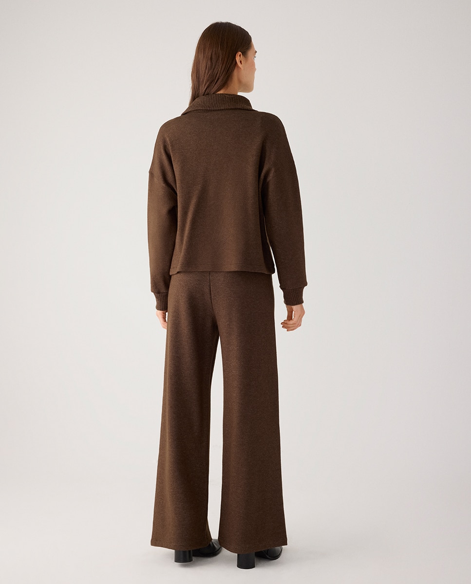 Sudadera cálida cuello con cremallera - Ysabel Mora - Marrón chocolate Marrón chocolate-3