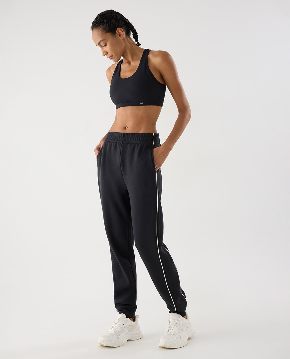 Legging deportivo jogger con bolsillos lineas a contraste - Ysabel Mora - Antracita Antracita-3