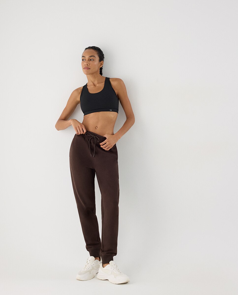 Legging deportivo jogger con cintura ajustable - Ysabel Mora - Marrón chocolate Marrón chocolate-3