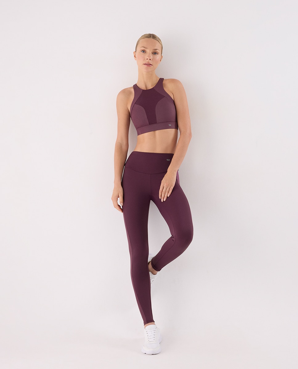 Imagen 0 de Leggings deportivos largos con banda metalizada Azul marino