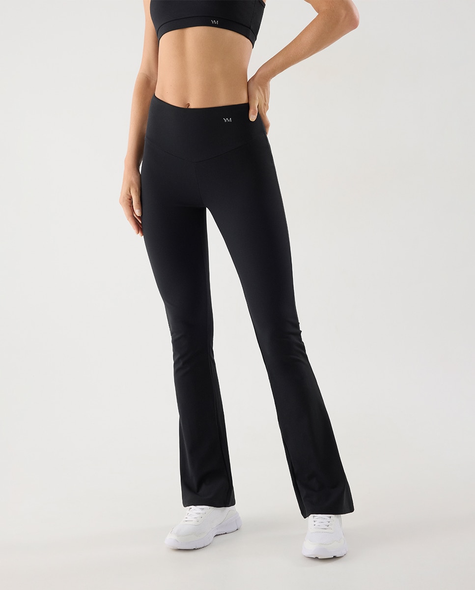 Leggings deportivos acampanados tacto algodonero - Ysabel Mora - Negro Negro-1