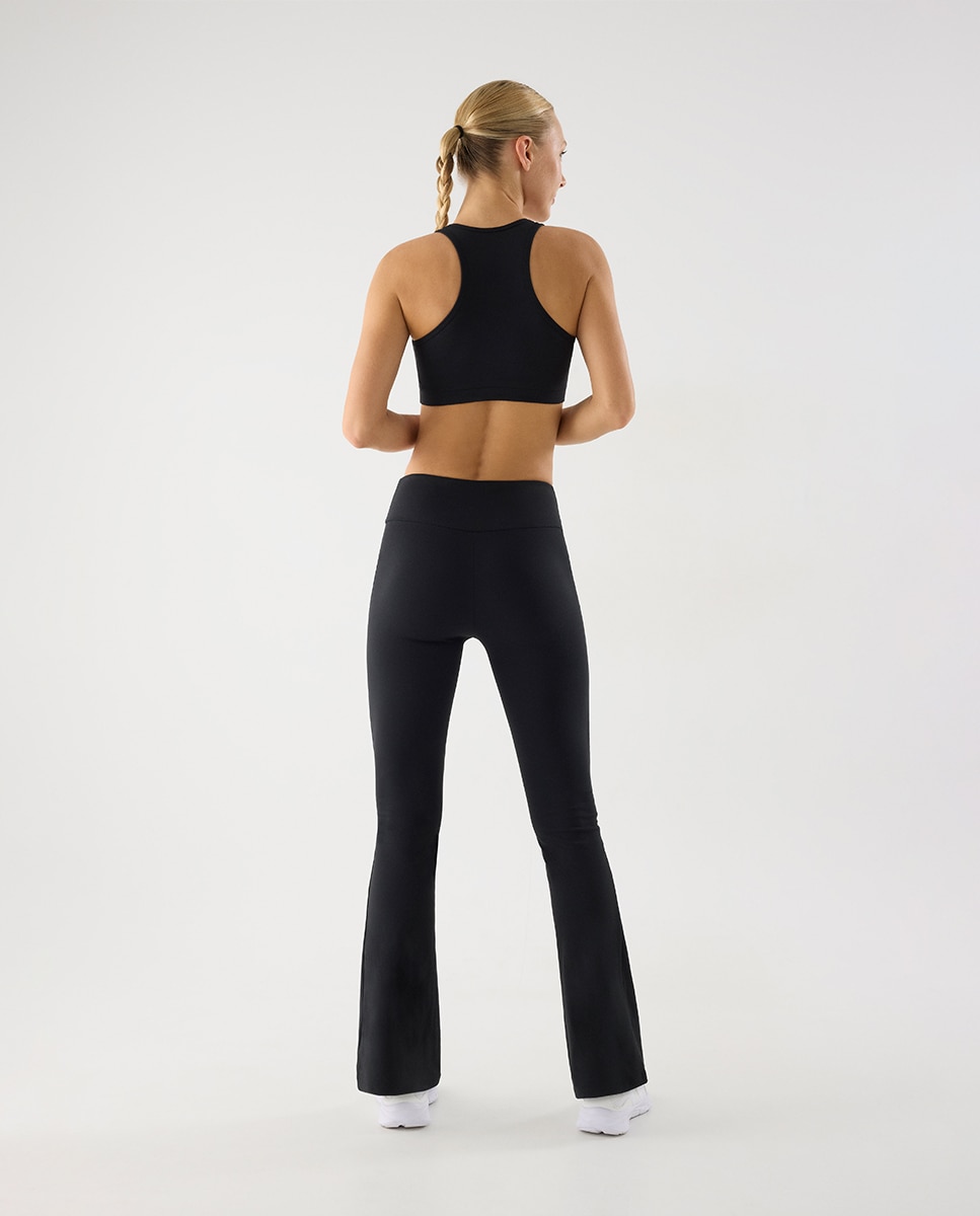 Leggings deportivos acampanados tacto algodonero - Ysabel Mora - Negro Negro-2