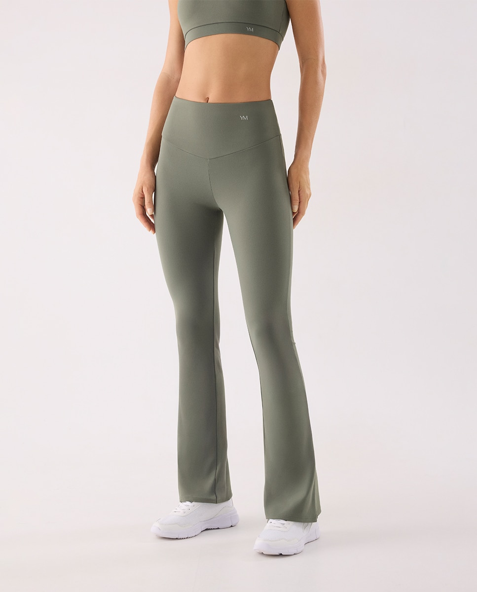 Leggings deportivos acampanados tacto algodonero - Ysabel Mora - Verde Verde-1