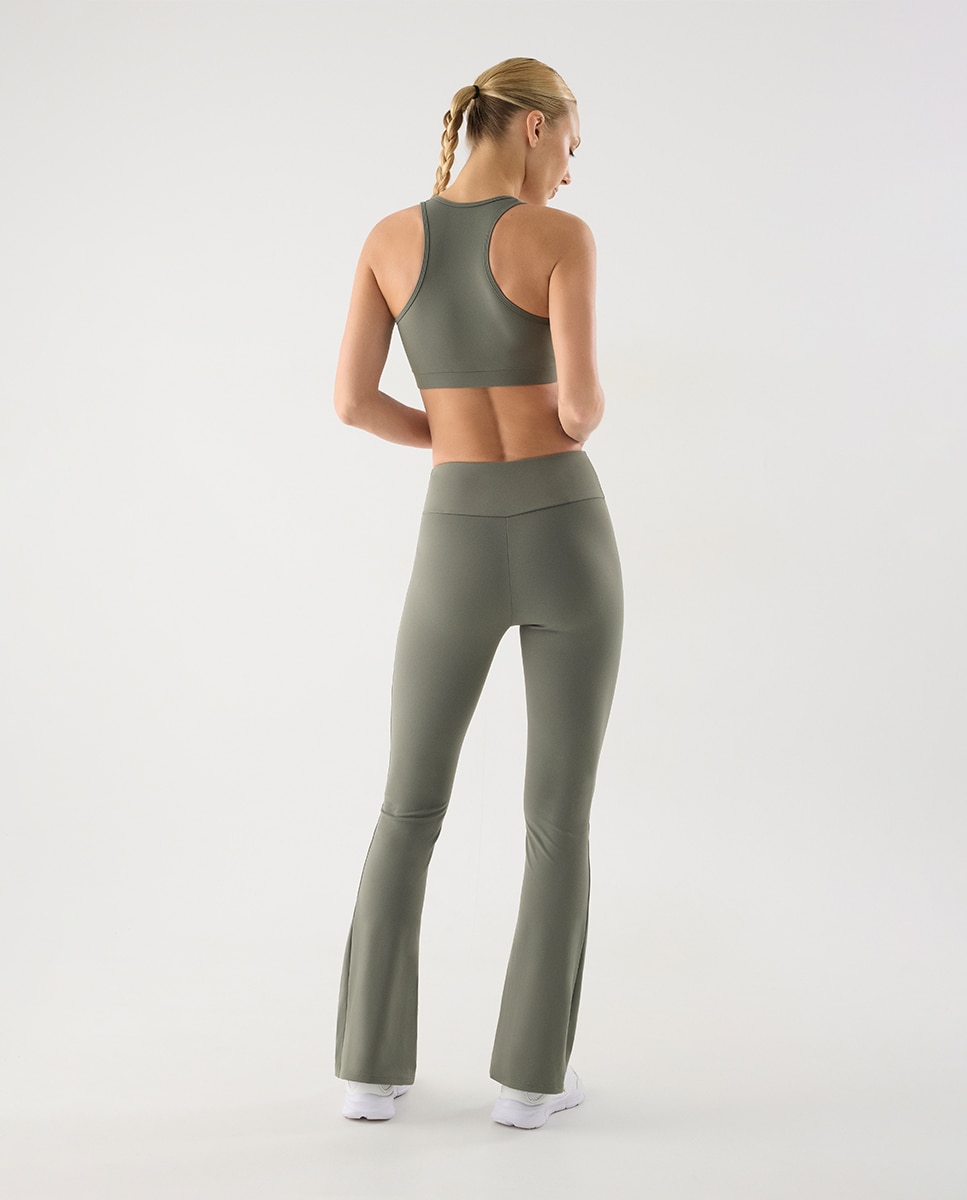 Leggings deportivos acampanados tacto algodonero - Ysabel Mora - Verde Verde-2