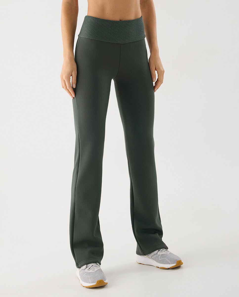 Ultra térmico leggings deportivos afelpado polar acampanados - Ysabel Mora - Verde Oliva Verde Oliva-1