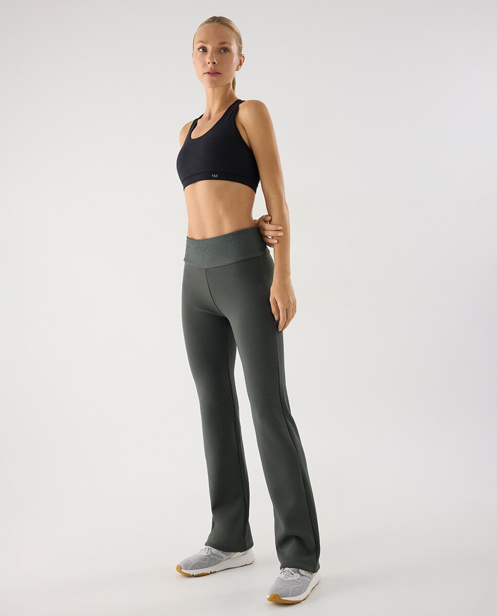 Ultra térmico leggings deportivos afelpado polar acampanados - Ysabel Mora - Verde Oliva Verde Oliva-3