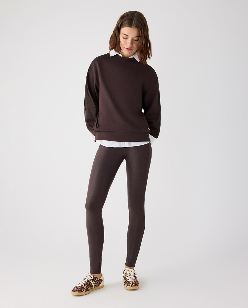 Leggings térmicos efecto piel - Ysabel Mora - Marrón chocolate Marrón chocolate-1