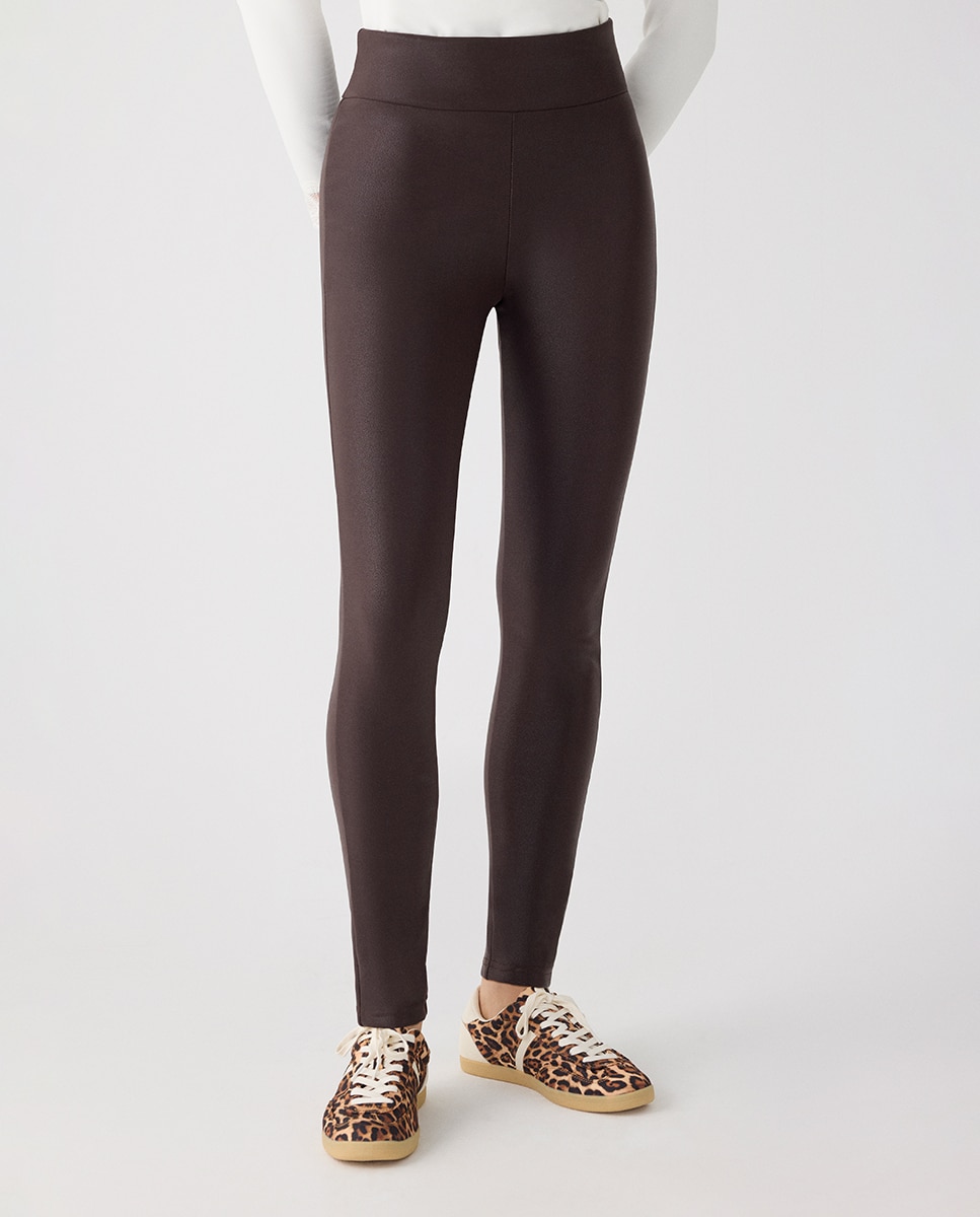 Leggings térmicos efecto piel - Ysabel Mora - Marrón chocolate Marrón chocolate-3