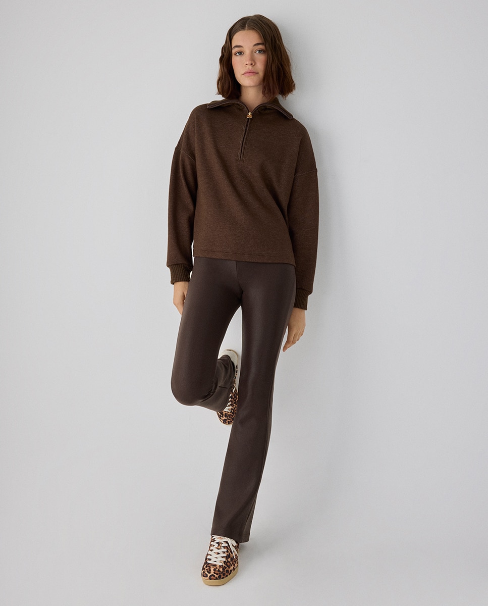 Leggings térmicos efecto piel acampanados - Ysabel Mora - Marrón chocolate Marrón chocolate-2