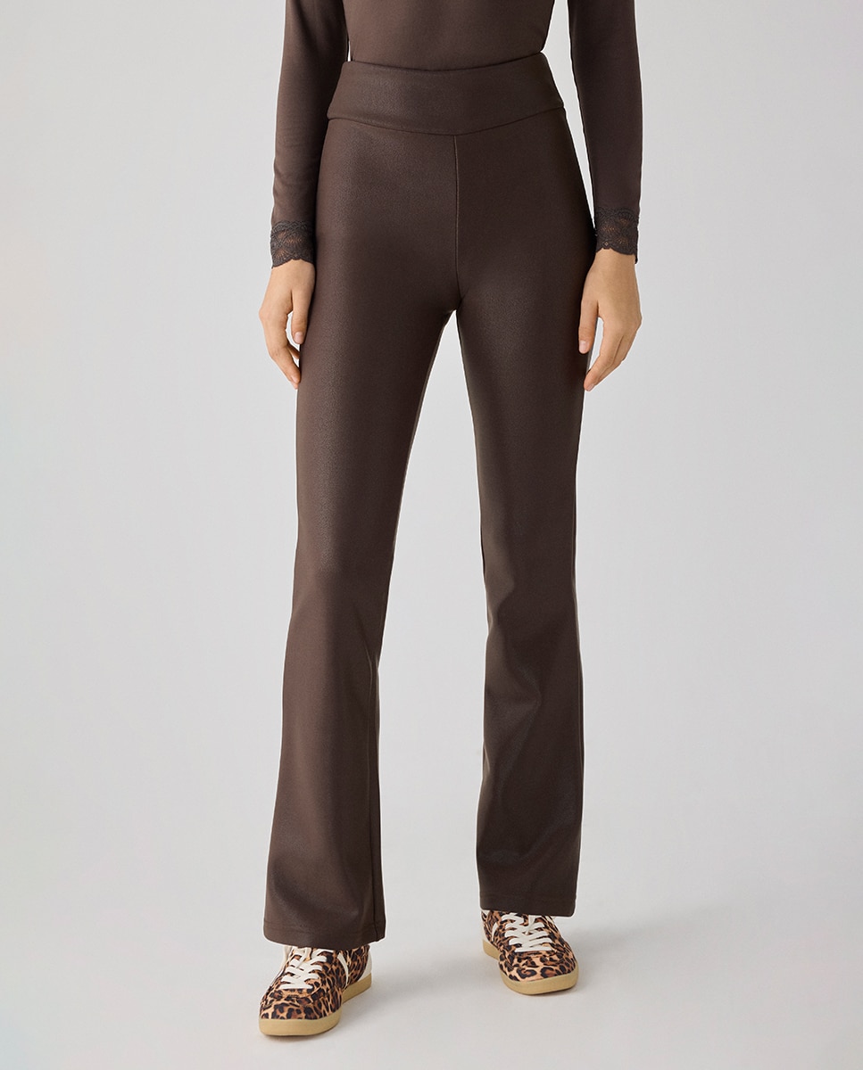 Leggings térmicos efecto piel acampanados - Ysabel Mora - Marrón chocolate Marrón chocolate-3