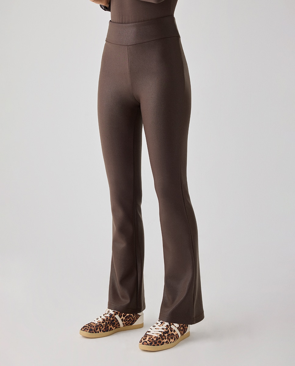 Leggings térmicos efecto piel acampanados - Ysabel Mora - Marrón chocolate Marrón chocolate-5