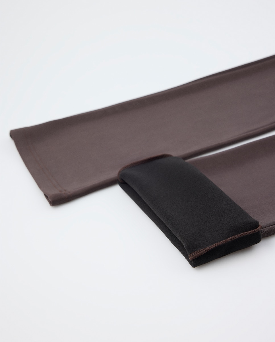 Leggings térmicos efecto piel acampanados - Ysabel Mora - Marrón chocolate Marrón chocolate-7