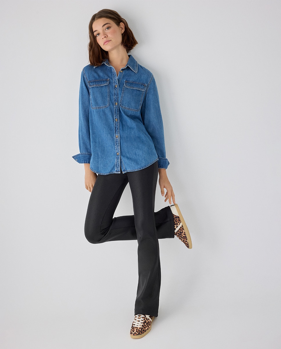 Leggings térmicos efecto piel acampanados - Ysabel Mora - Negro Negro-2