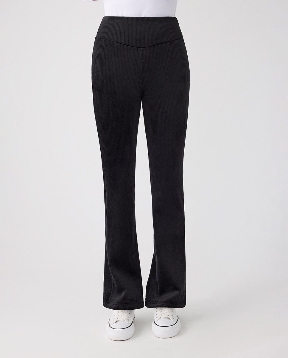 Ultra térmico leggings acampanados efecto pana - Ysabel Mora - Negro Negro-2