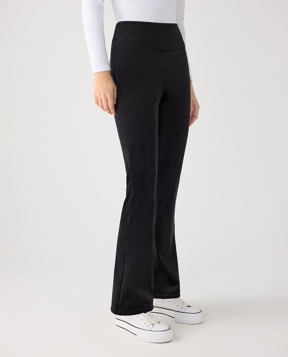Ultra térmico leggings acampanados efecto pana - Ysabel Mora - Negro Negro-4