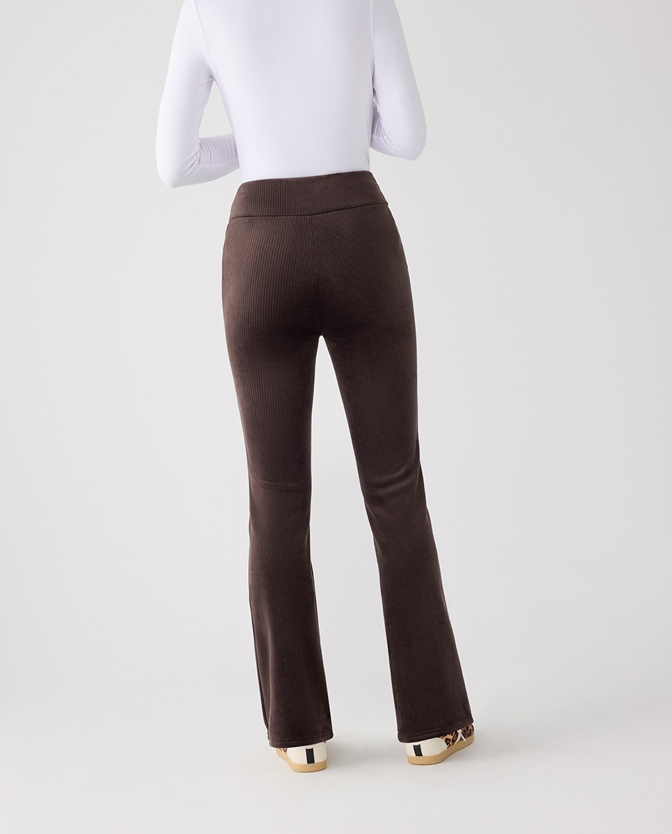 Ultra térmico leggings acampanados efecto pana - Ysabel Mora - Marrón chocolate Marrón chocolate-3