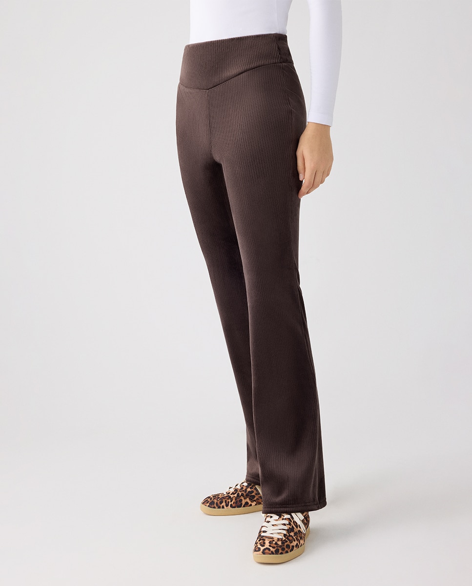Ultra térmico leggings acampanados efecto pana - Ysabel Mora - Marrón chocolate Marrón chocolate-4