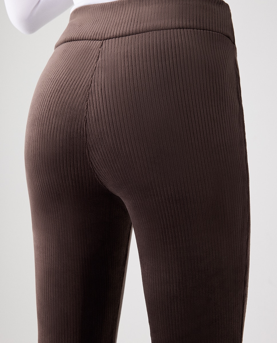 Ultra térmico leggings acampanados efecto pana - Ysabel Mora - Marrón chocolate Marrón chocolate-5