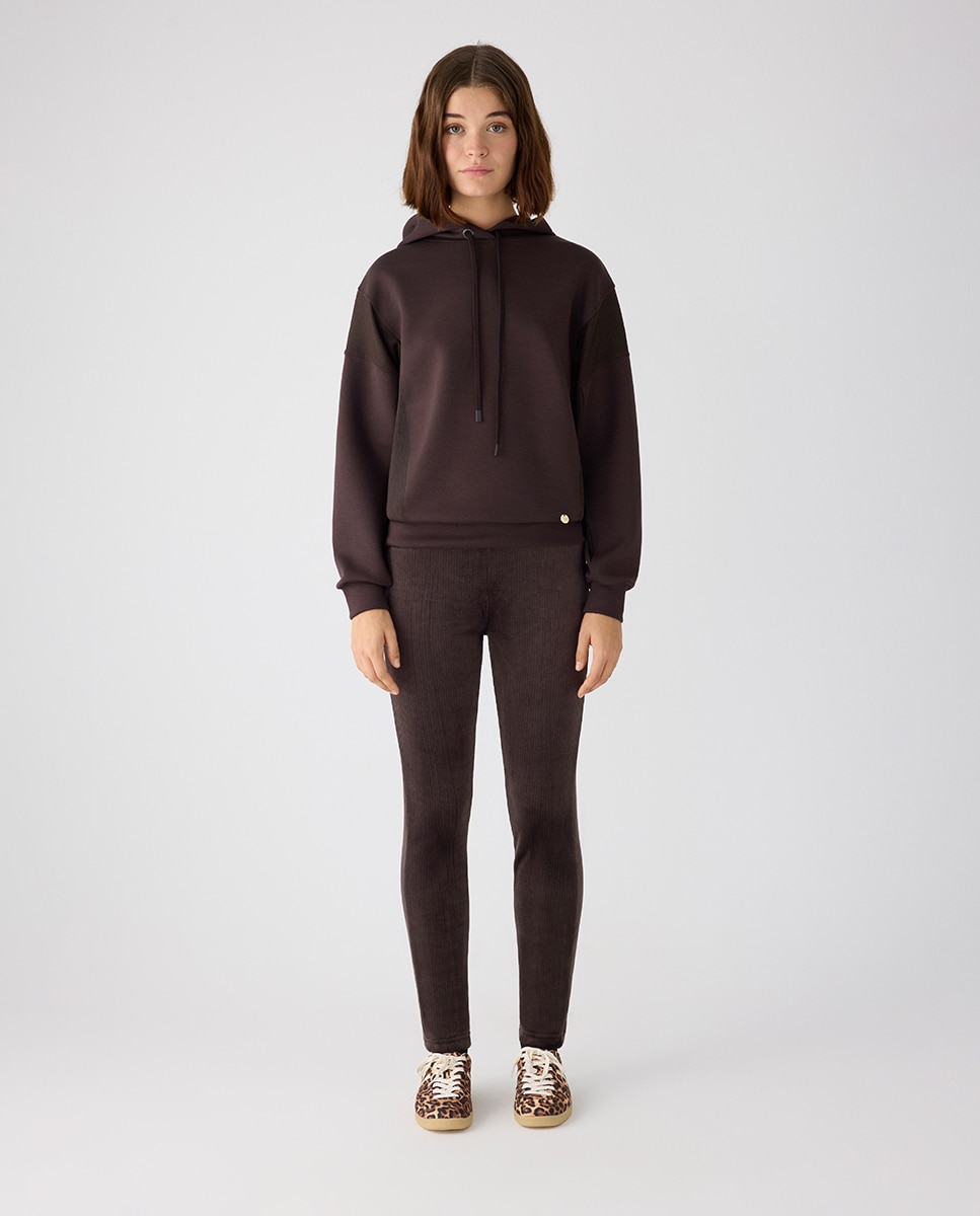 Imagen 0 de Ultra térmico leggings afelpados efecto pana Marrón chocolate