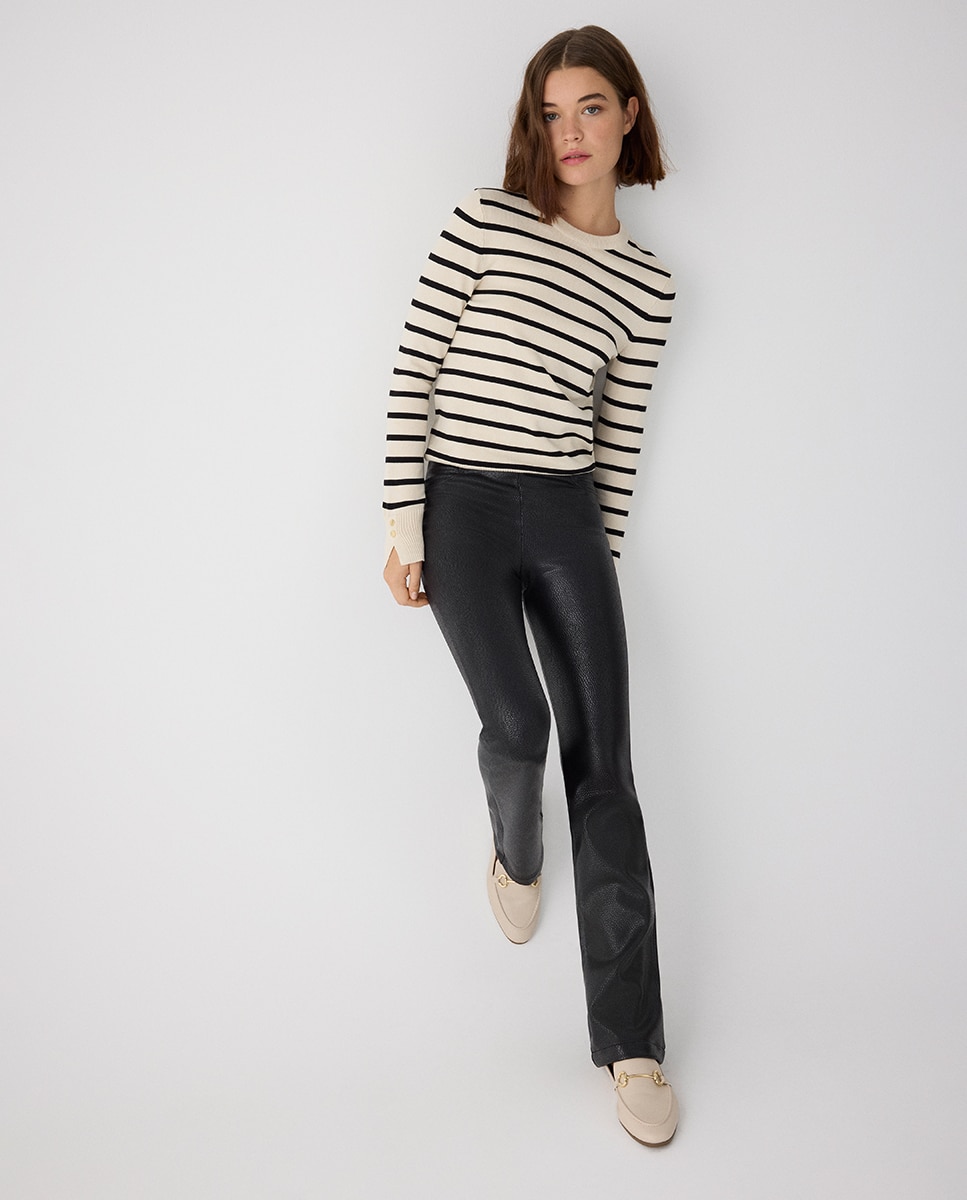 Pantalones térmicos efecto piel acampanados push-up - Ysabel Mora - Negro Negro-2